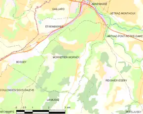 Poziția localității Monnetier-Mornex