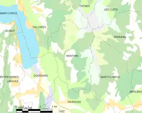 Poziția localității Montmin