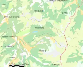 Poziția localității Montriond