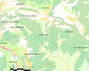 Poziția localității Morillon