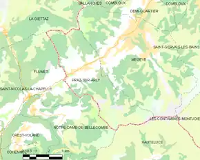 Poziția localității Praz-sur-Arly