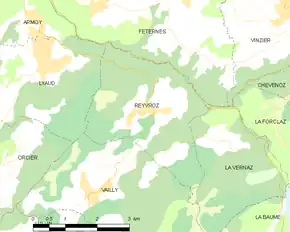 Poziția localității Reyvroz