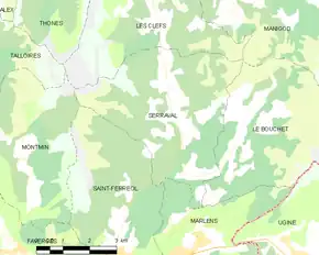 Poziția localității Serraval