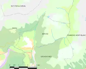 Poziția localității Servoz