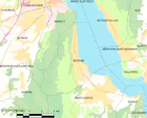 Poziția localității Sévrier