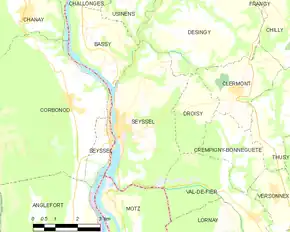 Poziția localității Seyssel
