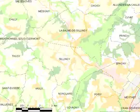 Poziția localității Sillingy