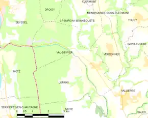 Poziția localității Val-de-Fier