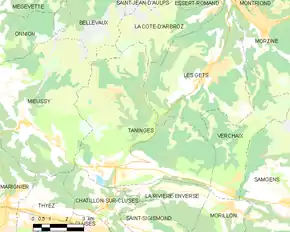 Poziția localității Taninges