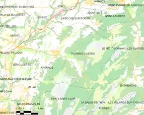 Poziția localității Thorens-Glières