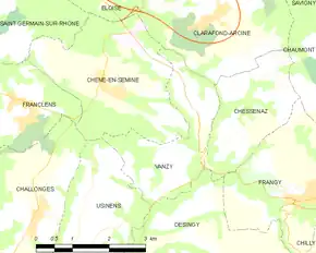 Poziția localității Vanzy