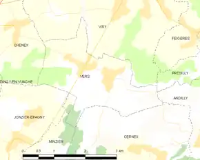 Poziția localității Vers