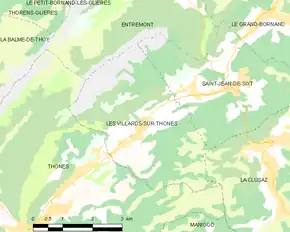Poziția localității Les Villards-sur-Thônes