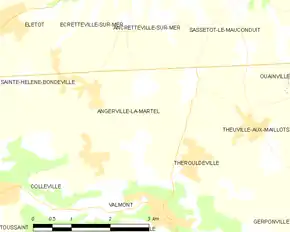 Poziția localității Angerville-la-Martel