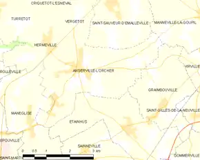Poziția localității Angerville-l'Orcher