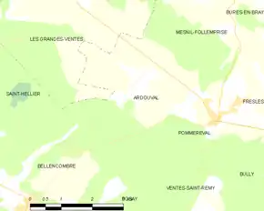 Poziția localității Ardouval