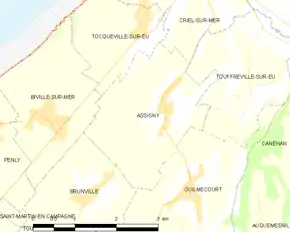 Poziția localității Assigny