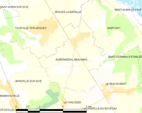Poziția localității Aubermesnil-Beaumais