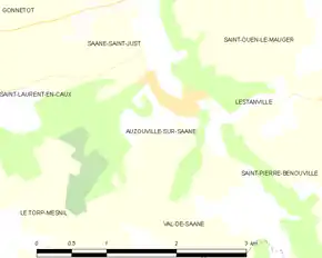 Poziția localității Auzouville-sur-Saâne