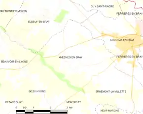 Poziția localității Avesnes-en-Bray
