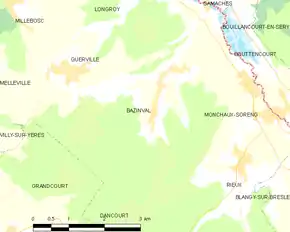 Poziția localității Bazinval