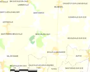 Poziția localității Beauval-en-Caux