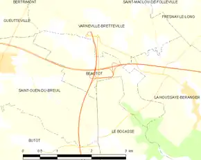 Poziția localității Beautot