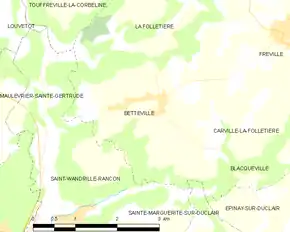 Poziția localității Betteville