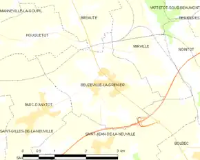 Poziția localității Beuzeville-la-Grenier