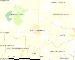 Poziția localității Biville-la-Baignarde