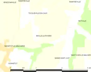 Poziția localității Biville-la-Rivière