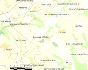 Poziția localității Blainville-Crevon