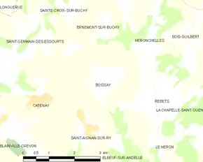 Poziția localității Boissay
