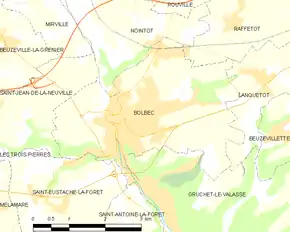 Poziția localității Bolbec