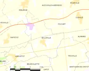 Poziția localității Bolleville