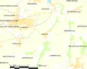 Poziția localității Brachy