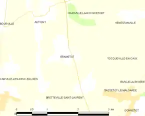 Poziția localității Brametot