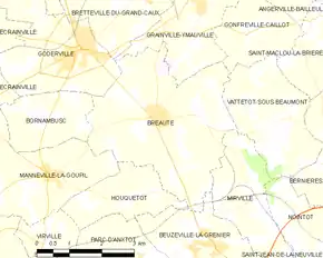 Poziția localității Bréauté