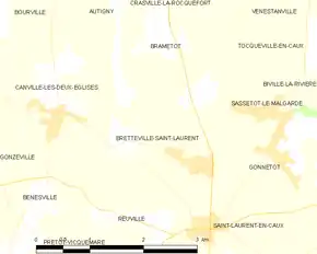 Poziția localității Bretteville-Saint-Laurent