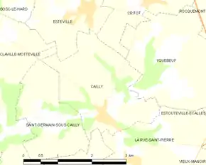 Poziția localității Cailly