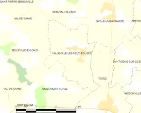 Poziția localității Calleville-les-Deux-Églises