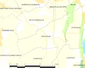 Poziția localității Canouville