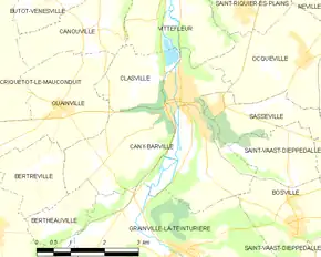 Poziția localității Cany-Barville