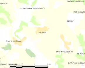 Poziția localității Catenay