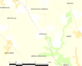 Poziția localității Cideville
