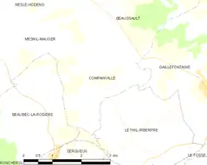Poziția localității Compainville