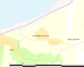 Poziția localității Criquebeuf-en-Caux