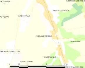 Poziția localității Crosville-sur-Scie