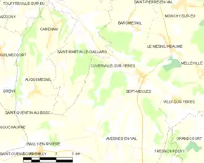 Poziția localității Cuverville-sur-Yères