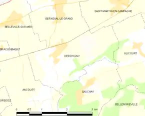Poziția localității Derchigny
